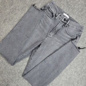 Good American jeans Womens 4/27 Gray Denim Good Curve Y2k Streetwear Frayed hem